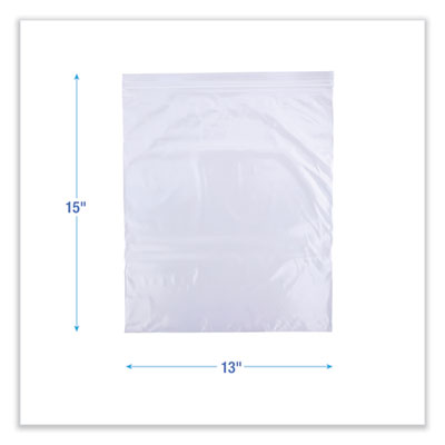 Boardwalk Reclosable Freezer Storage Bags, 2 gal, 13" x 15", Clear, 100/Box (BWK2GALFZRBAG) BWK2GALFZRBAG