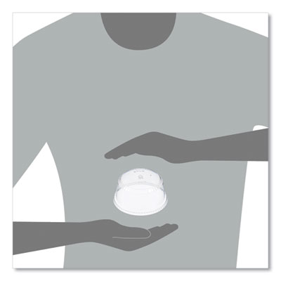 SoloServe PET Sundae Cup Lids, Fits 5.5 oz to 12 oz Cups, Clear, 1,000/Carton