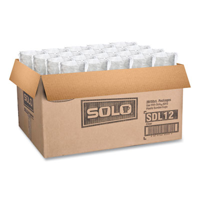 SoloServe PET Sundae Cup Lids, Fits 5.5 oz to 12 oz Cups, Clear, 1,000/Carton