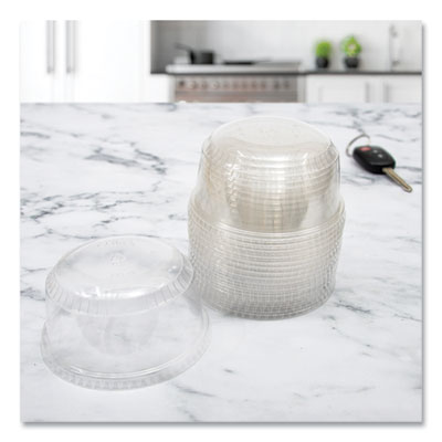 SoloServe PET Sundae Cup Lids, Fits 5.5 oz to 12 oz Cups, Clear, 1,000/Carton