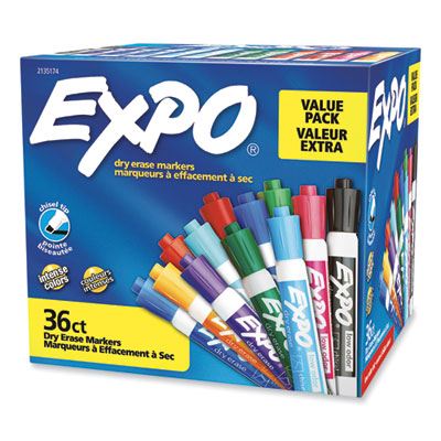  EXPO Bright Sticks Wet Erase Fluorescent Markers, Bullet Tip,  Assorted Colors, 5 Count : Artists Markers : Office Products