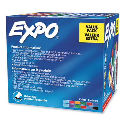 Low Odor Dry Erase Vibrant Color Markers, Broad Chisel Tip, Assorted Colors, 36/pack