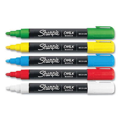 Wet-Erase Chalk Marker, Medium Bullet Tip, Assorted Colors, 5/Pack