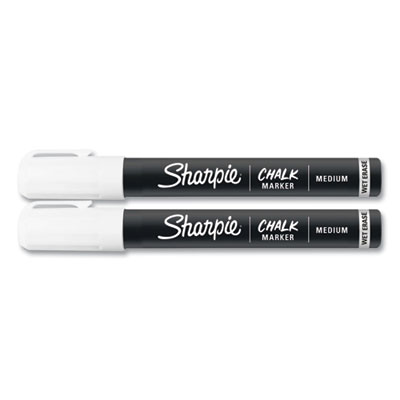 Wet-Erase Chalk Marker, Medium Bullet Tip, White, 2/Pack