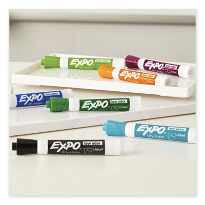 Low Odor Dry Erase Vibrant Color Markers, Broad Chisel Tip, Assorted Colors, 16/set
