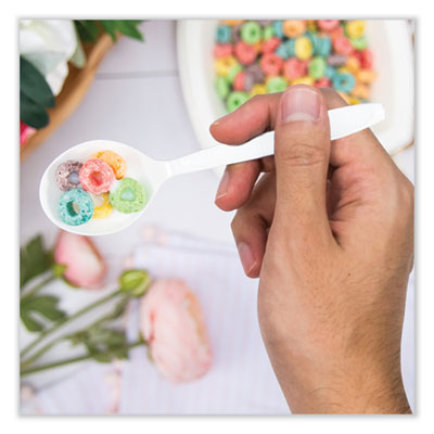 Reliance Mediumweight Cutlery, Soup Spoon, Plastic, White, 1,000/Carton