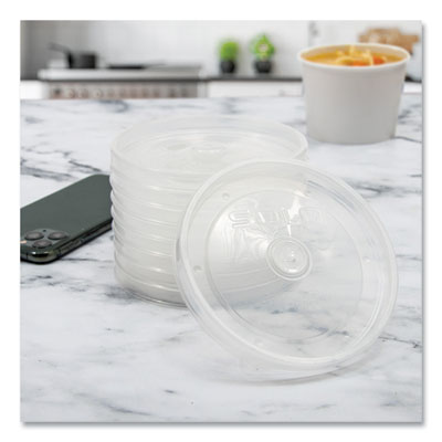 Polypropylene Vented Food Container Lids, Recessed, For 32 oz Containers, Clear, 1,000/Carton