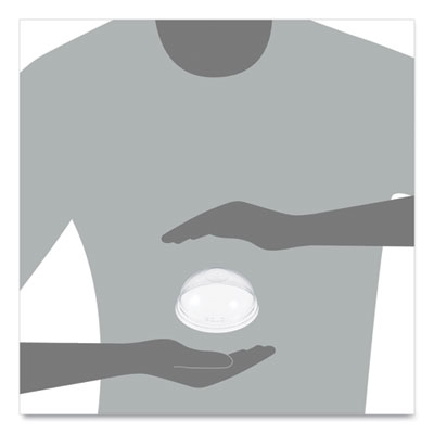 Plastic Dome Lid, Fits 5.5 oz to 26 oz Cold Cups, Clear, 1,000/Carton