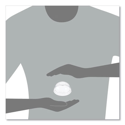 Plastic Dome Lid, Fits 7 oz Foam Cups, Clear, 2,500/Carton