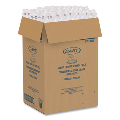 Plastic Dome Lid, Fits 7 oz Foam Cups, Clear, 2,500/Carton