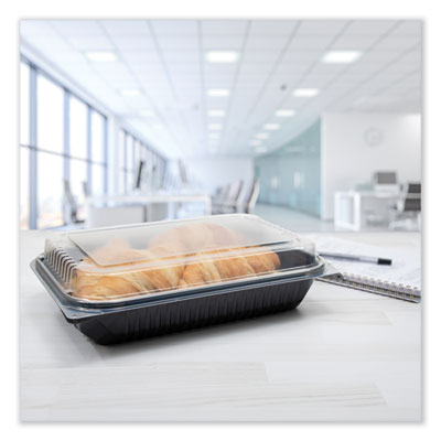 Creative Carryouts BoxLine Black Base/Clear Lid Hinged Containers, 3.9 x 6 x 1.8, Plastic, 500/Carton