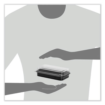 Creative Carryouts BoxLine Black Base/Clear Lid Hinged Containers, 3.9 x 6 x 1.8, Plastic, 500/Carton