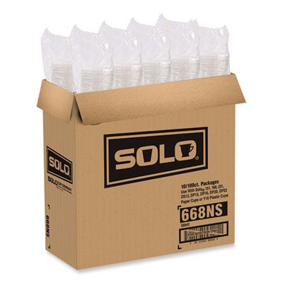 PETE Plastic Flat Straw-Slot Cold Cup Lids, Fits 12 oz to 24 oz Cups, Clear, 1,000/Carton