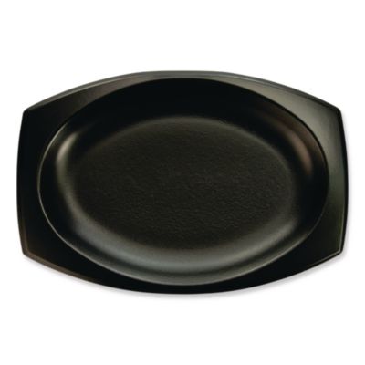 Dart Quiet Classic Laminated Foam Dinnerware, Platter, 6.7 x 9.8, Black, 500/Carton (DCC9PRBQR) DCC9PRBQR
