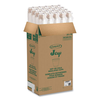 ThermoGlaze Insulated Foam Cups Stock Prints, 4 oz, White/Beige/Red, 1,000/Carton