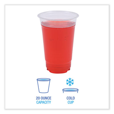 Clear Plastic Cold Cups, 20 oz, 50/Sleeve, 20 Sleeves/Carton