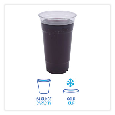 Clear Plastic Cold Cups, 24 oz, 50/Sleeve, 12 Sleeves/Carton