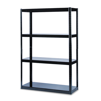 Boltless Steel Shelving, Five-Shelf, 48w x 18d x 72h, Black SAF5246BL