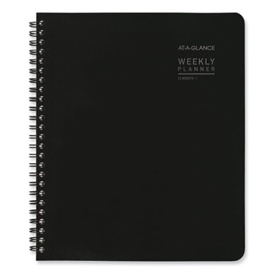 Contempo Lite Academic Year Weekly/Monthly Planner, 8.75 x 7.87, Black Cover, 12-Month (July to June) 2024 to 2025