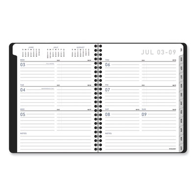 Contempo Lite Academic Year Weekly/Monthly Planner, 8.75 x 7.87, Black Cover, 12-Month (July to June) 2024 to 2025