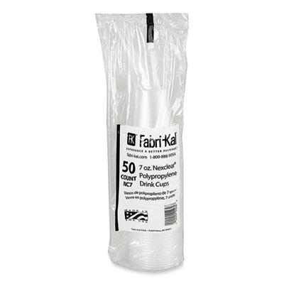 Nexclear Polypropylene Drink Cups, 7 oz, Plastic, Clear, 50/Bag, 20 Bags/Carton