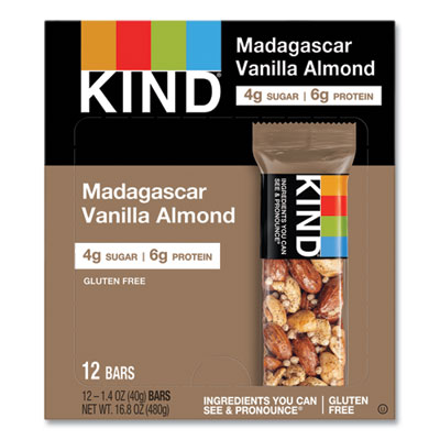 Nuts and Spices Bar, Madagascar Vanilla Almond, 1.4 oz, 12/Box KND17850