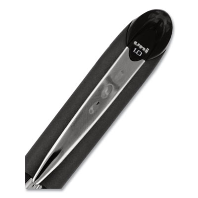 Jetstream Hybrid Gel Pen, Stick, Bold 1 mm, Black Ink, Black/Silver Barrel