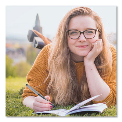 VISION Needle Rollerball Pen, Stick, Fine 0.7 mm, Black Ink, Gray/Clear/Black Barrel, Dozen