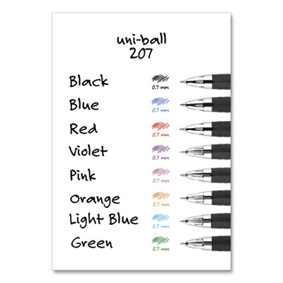 Signo 207 Gel Pen, Retractable, Medium 0.7 mm, Assorted Ink and Barrel Colors, 8/Pack