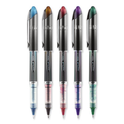 VISION ELITE BLX Series Hybrid Gel Pen, Stick, Fine 0.5 mm, Assorted Ink and Barrel Colors, 5/Pack