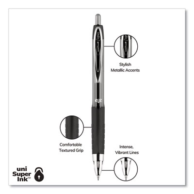 Signo 207 Gel Pen Value Pack, Retractable, Medium 0.7 mm, Black Ink, Smoke/Black Barrel, 36/Box