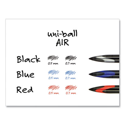 AIR Porous Rollerball Pen, Stick, Medium 0.7 mm, Black Ink, Black Barrel, Dozen