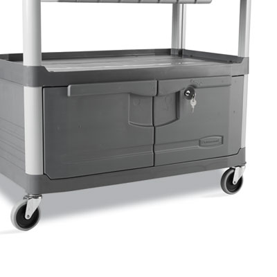 Xtra Instrument Cart with Locking Storage Area, Plastic, 3 Shelves, 300 lb Capacity, 20