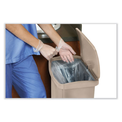 Streamline Resin Step-On Container, Front Step Style, 13 gal, Polyethylene, Beige