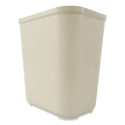 Fiberglass Wastebasket, 7 gal, Fiberglass, Beige