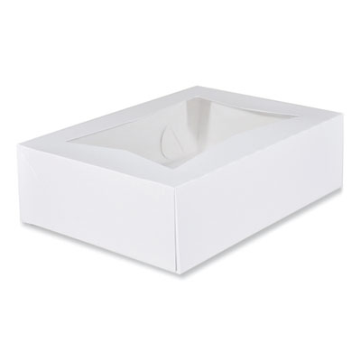 SCT® White Window Bakery Boxes with Attached Flip Top