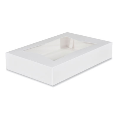 SCT® White Window Bakery Boxes with Attached Flip Top