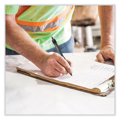 Power Tank RT Ballpoint Pen, Retractable, Bold 1 mm, Black Ink, Smoke/Black Barrel, Dozen