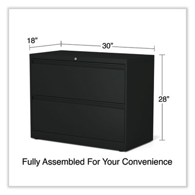 Lateral File, 2 Legal/Letter-Size File Drawers, Black, 36