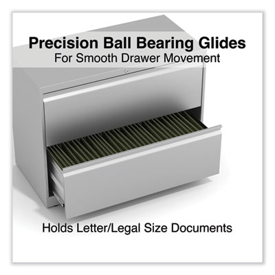 Lateral File, 2 Legal/Letter-Size File Drawers, Light Gray, 36