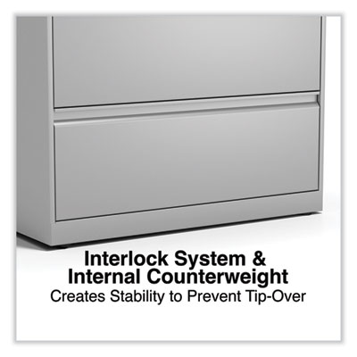 Lateral File, 2 Legal/Letter-Size File Drawers, Light Gray, 36