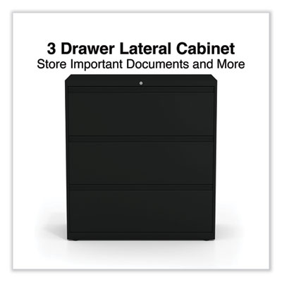 Alera Lateral File, 3 Legal/Letter/A4/A5-Size File Drawers, Black, 36" x 18.63" x 40.25" (ALEHLF3641BL) ALEHLF3641BL