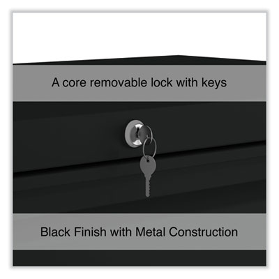 Lateral File, 3 Legal/Letter/A4/A5-Size File Drawers, Black, 36