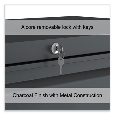 Lateral File, 3 Legal/Letter/A4/A5-Size File Drawers, Charcoal, 36