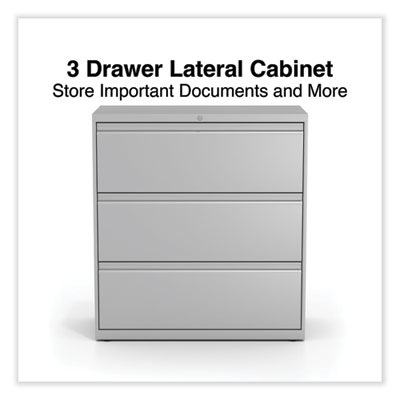 Alera Lateral File, 3 Legal/Letter/A4/A5-Size File Drawers, Light Gray, 36" x 18.63" x 40.25" (ALEHLF3641LG) ALEHLF3641LG