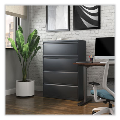 Lateral File, 4 Legal/Letter/A4/A5-Size File Drawers, Charcoal, 36