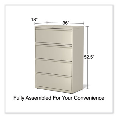 Lateral File, 4 Legal/Letter-Size File Drawers, Putty, 36