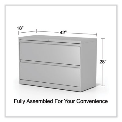 Lateral File, 2 Legal/Letter-Size File Drawers, Light Gray, 42