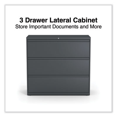 Alera Lateral File, 3 Legal/Letter/A4/A5-Size File Drawers, Charcoal, 42" x 18.63" x 40.25" (ALEHLF4241CC) ALEHLF4241CC