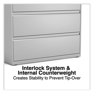 Lateral File, 3 Legal/Letter/A4/A5-Size File Drawers, Light Gray, 42